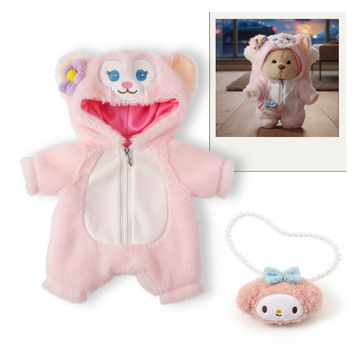 Комбінезон Рожевий Котик з сумочкою для ведмедика HuggyBear 0069 фото