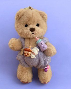 Брелок HuggyBear в Бузкових штанцях з декором BR0008 фото
