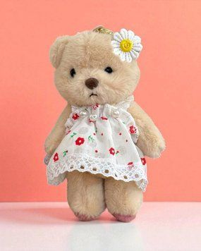 Брелок HuggyBear в білій сукні BR0009 фото