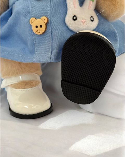 Взуття білі лаковані туфельки для ведмедика HuggyBear 0051 фото