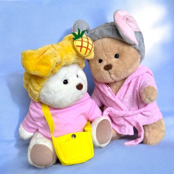 Одяг для ведмедика HuggyBear, рожево-жовтий набір 0013 фото