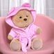 Одяг для ведмедика HuggyBear, рожевий халатик та пов'язка на голову 0014 фото 4