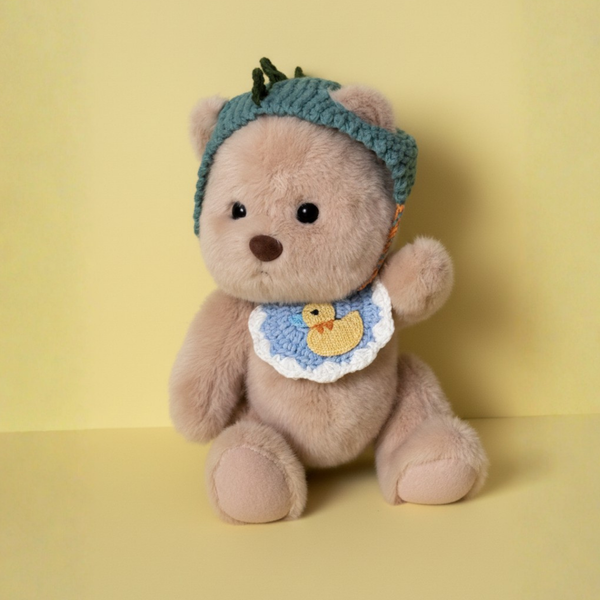 В&rsquo;язаний комплект аксесуарів для HuggyBear - нагрудник та чепчик 0082 фото
