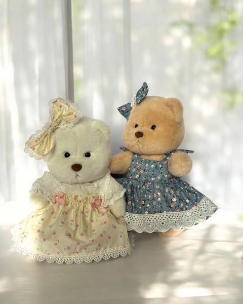 Одяг для ведмедика HuggyBear квіткова сукня з мереживом і бантик 0021 фото
