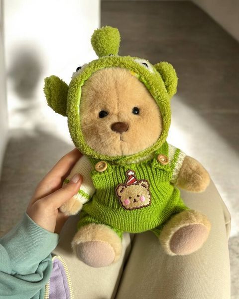 Одяг для ведмедика HuggyBear, маленький Прибулець. В'язаний комплект з шапочкою 0024 фото