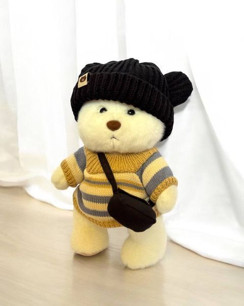 Набір для плюшевого ведмедика HuggyBear з шапочкою та сумкою 0025 фото