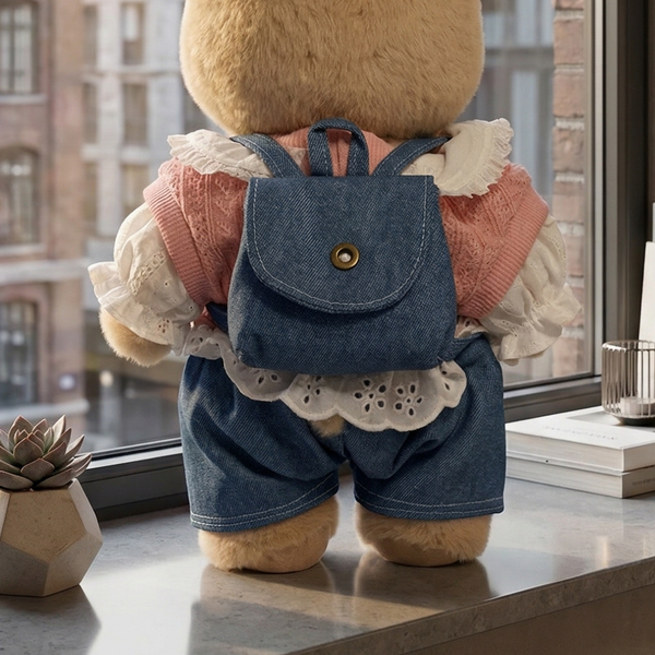 Рюкзак для ведмедика HuggyBear джинсовий 00106 фото