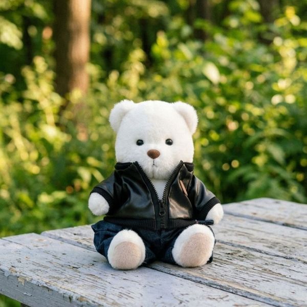 Комплект одягу шкіряна куртка-бомбер та джинсові штани для HuggyBear 00119 фото